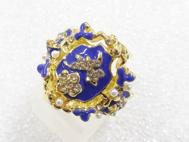 JAPANESE KIMONO / ANTIQUE CRYSTAL RING (SIZE 14.5)